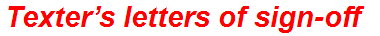 Texter’s letters of sign-off