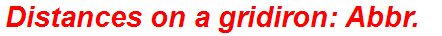 Distances on a gridiron: Abbr.