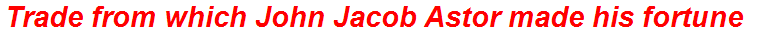 Trade from which John Jacob Astor made his fortune