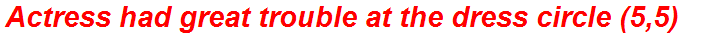 Actress had great trouble at the dress circle (5,5)