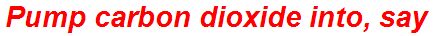 Pump carbon dioxide into, say