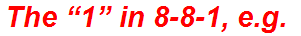 The “1” in 8-8-1, e.g.