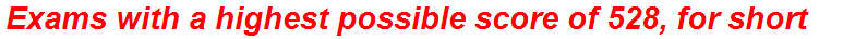 Exams with a highest possible score of 528, for short