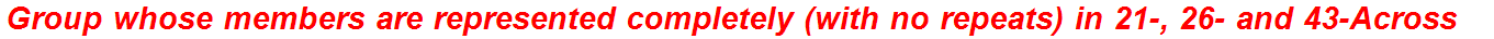 Group whose members are represented completely (with no repeats) in 21-, 26- and 43-Across