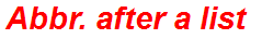 Abbr. after a list