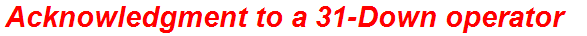 Acknowledgment to a 31-Down operator