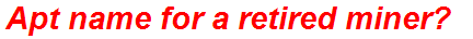 Apt name for a retired miner?