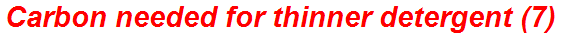 Carbon needed for thinner detergent (7)
