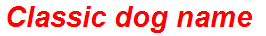 Classic dog name