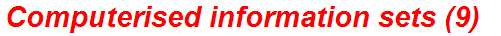Computerised information sets (9)
