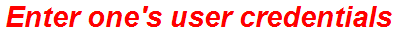 Enter one's user credentials