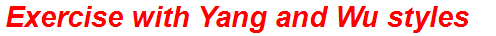 Exercise with Yang and Wu styles
