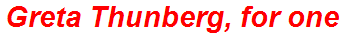 Greta Thunberg, for one
