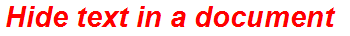 Hide text in a document