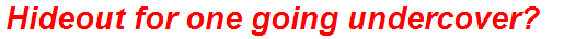 Hideout for one going undercover?