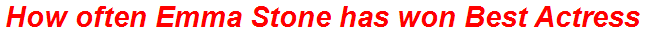 How often Emma Stone has won Best Actress