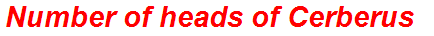 Number of heads of Cerberus