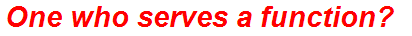 One who serves a function?