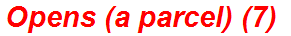 Opens (a parcel) (7)