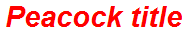 Peacock title