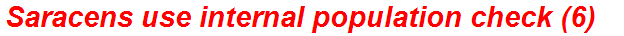 Saracens use internal population check (6)
