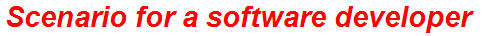 Scenario for a software developer