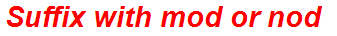 Suffix with mod or nod