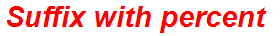 Suffix with percent