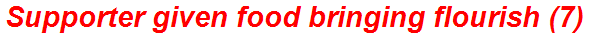 Supporter given food bringing flourish (7)
