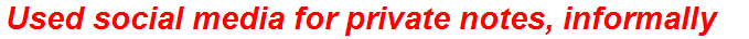 Used social media for private notes, informally
