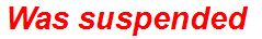 Was suspended