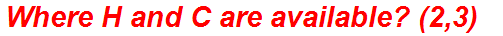 Where H and C are available? (2,3)