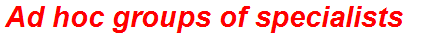 Ad hoc groups of specialists