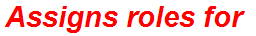 Assigns roles for