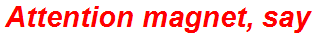 Attention magnet, say