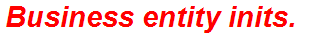 Business entity inits.
