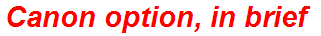 Canon option, in brief