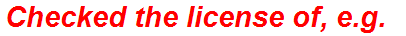 Checked the license of, e.g.