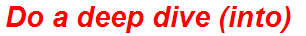 Do a deep dive (into)