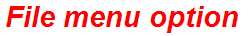 File menu option