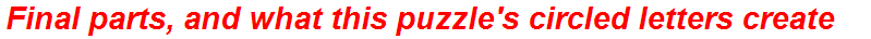 Final parts, and what this puzzle's circled letters create