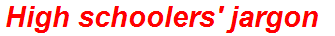 High schoolers' jargon