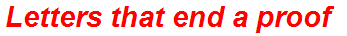 Letters that end a proof