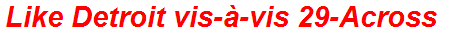 Like Detroit vis-à-vis 29-Across