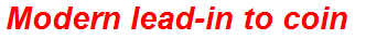 Modern lead-in to coin