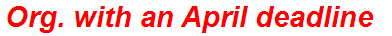 Org. with an April deadline