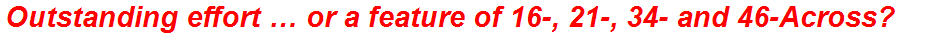 Outstanding effort … or a feature of 16-, 21-, 34- and 46-Across?