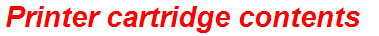 Printer cartridge contents