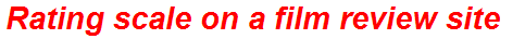 Rating scale on a film review site