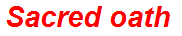 Sacred oath